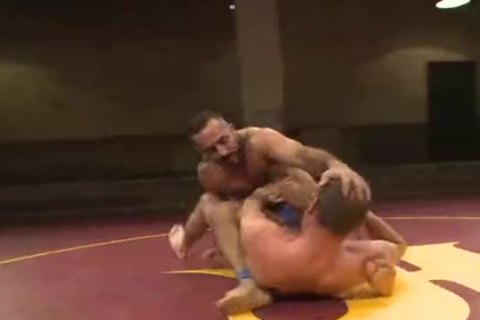 homo Wrestling Match With Stripping Off Shorts