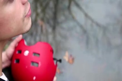 Jake Bass wearing latex accompanied by Dean Monroe