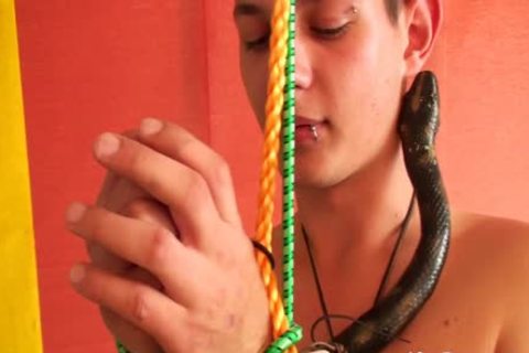 This teen Masturbates With A False Snake