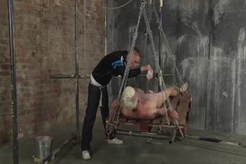 nasty twink Titus Snow bare in nature's garb And Roped To A Pallet