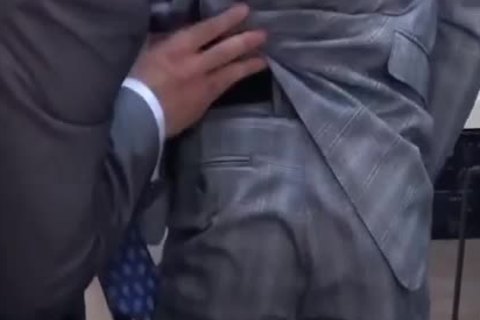 sucking   Mega Cut ramrod In Suit