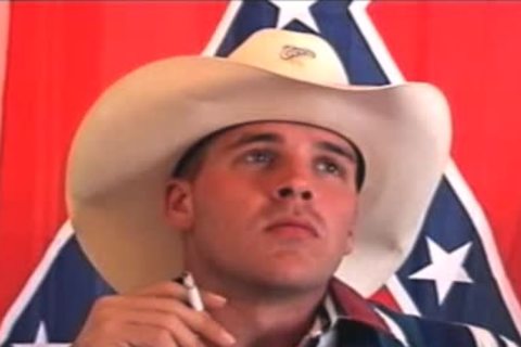 Straight Redneck Cowboy Drinking Beer And Jacking His knob