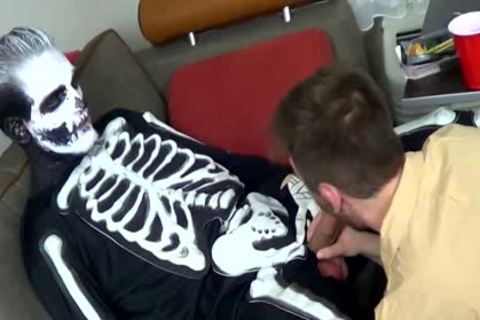 FTM Luke Hudson Barebacked By A Skeleton - Halloween particular