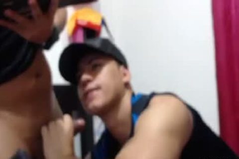 Straight guy engulfing Her friend´s jock