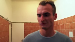 males In Public 43 - Public bathroom - butthole hammer