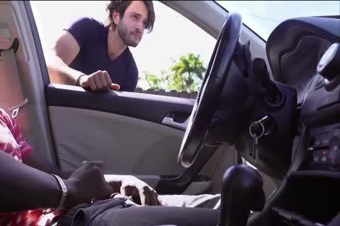 black dude In The Car Masturbates while Talking To A Stranger