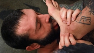 Bromo US: American Markus Kage rough feet fetish indoors