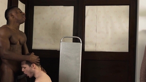 Black Godz: Virgin swinger Liam Cyber riding big dildo