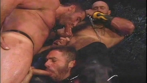 Falcon Studios: Leather-clad Trio Takes on Fresh Meat