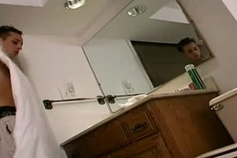 fellow jerks off after cleaning